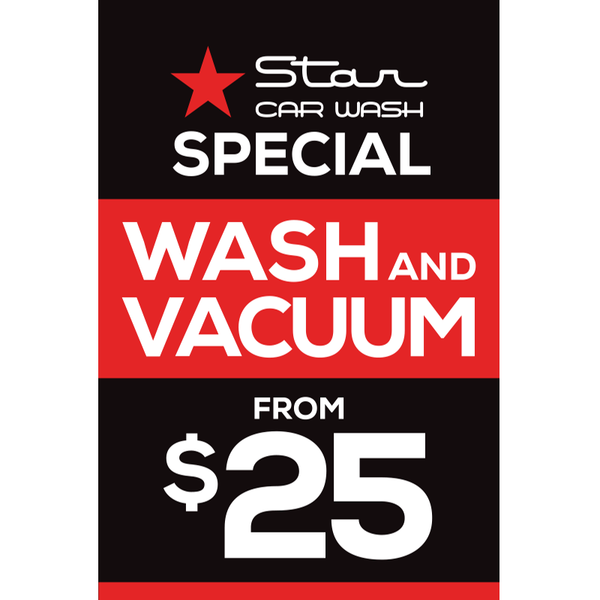 STAR SPECIAL Wash & Vacuum From $25 (POSTER)