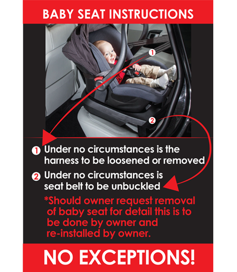 A4 LAMINATED SIGN - Baby Seat