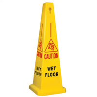 CAUTION WET FLOOR - 4 SIDED CONE