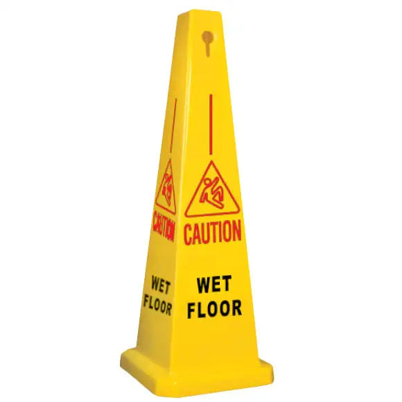 CAUTION WET FLOOR - 4 SIDED CONE